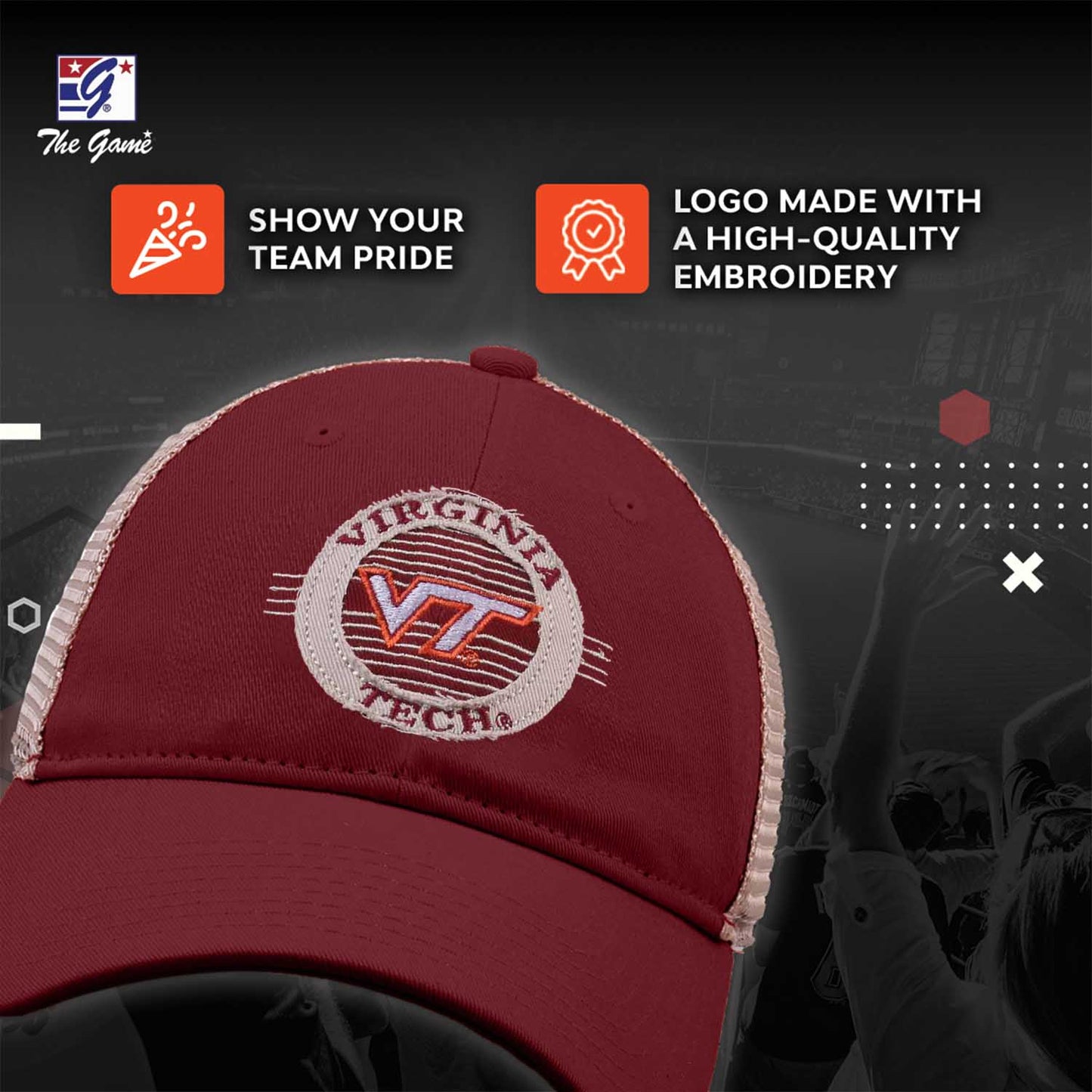 Virginia Tech Hokies The Game NCAA  Patch Meshback Snapback Hat - Maroon