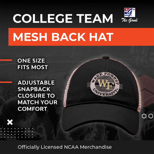 Wake Forest Demon Deacons The Game NCAA  Patch Meshback Snapback Hat - Black