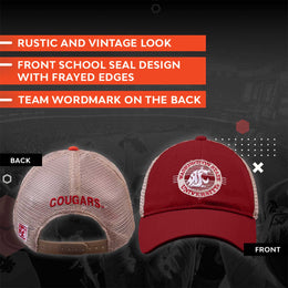 Washington State Cougars The Game NCAA  Patch Meshback Snapback Hat - Cardinal