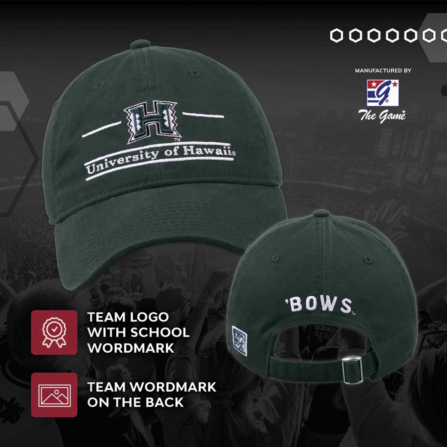 Hawaii Rainbow Warriors NCAA Adult Bar Hat - Green