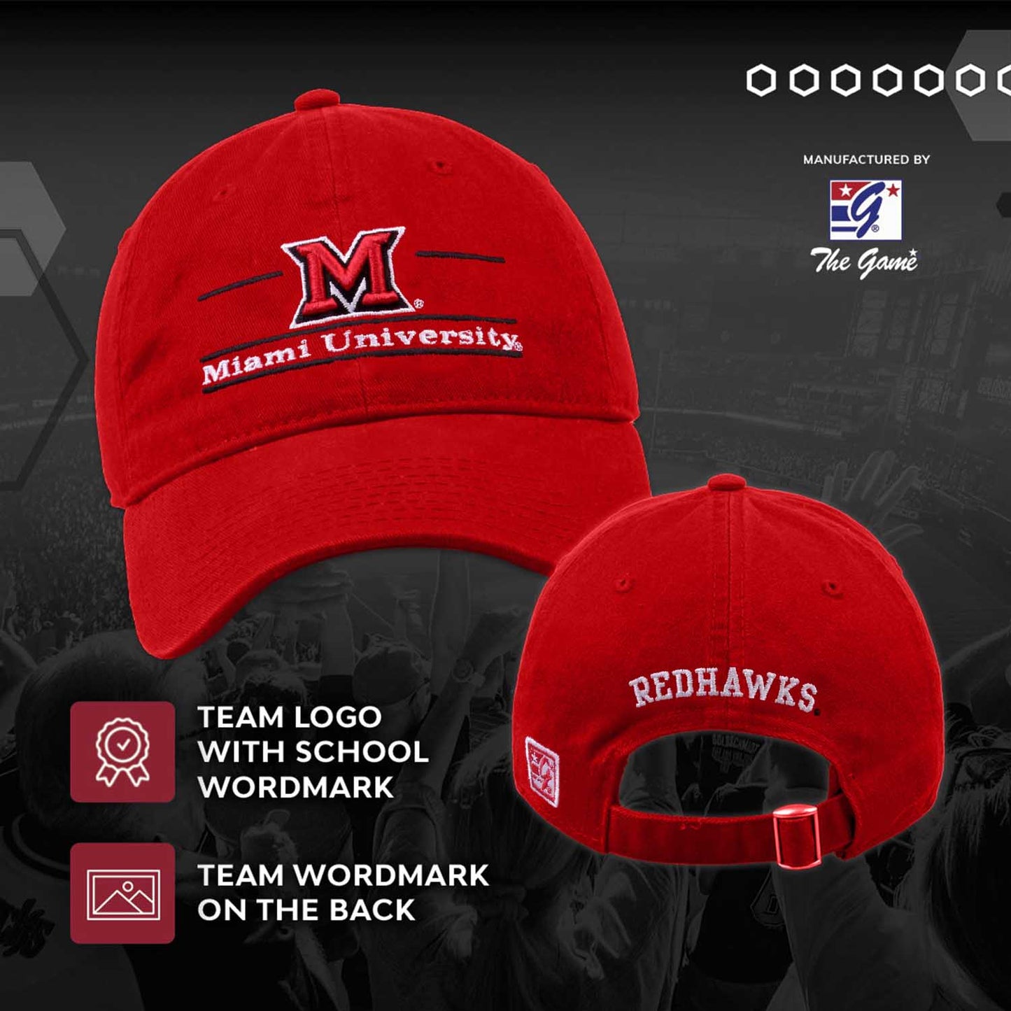 Miami Redhawks NCAA Adult Bar Hat - Red