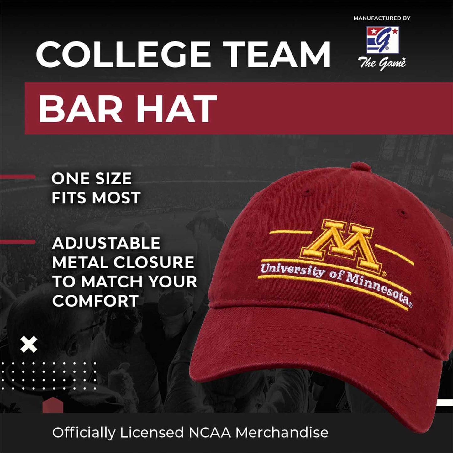 Minnesota Golden Gophers NCAA Adult Bar Hat - Maroon