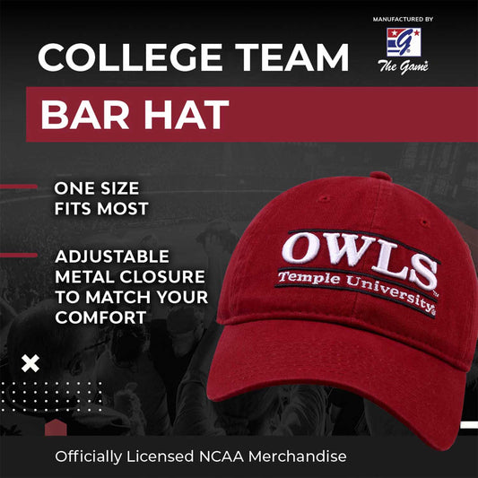 Temple Owls Temple Garment Washed Bar Hat - Cardinal