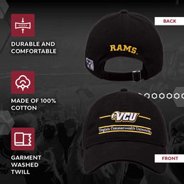 VCU Rams VCU Garment Washed Bar Hat - Black