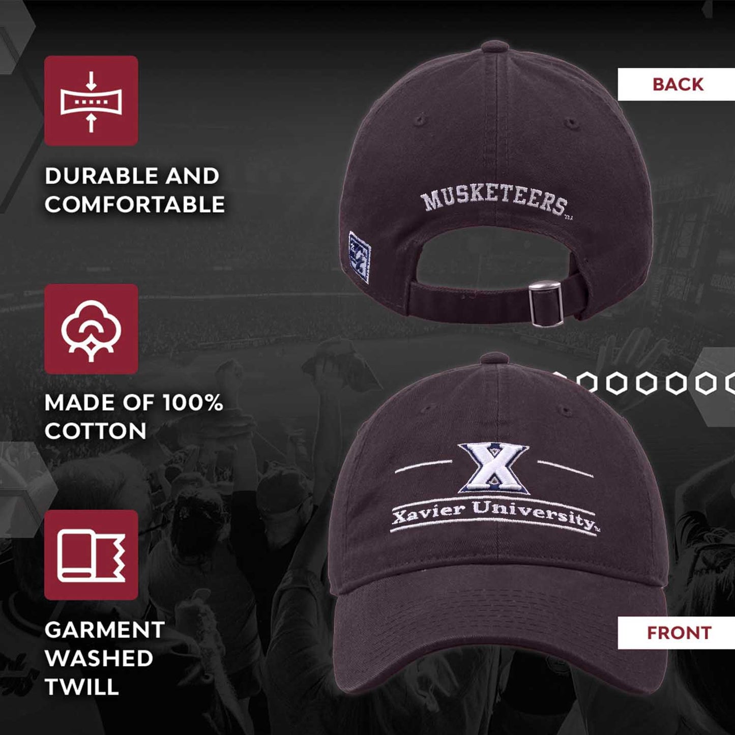 Xavier Musketeers NCAA Adult Bar Hat - Navy