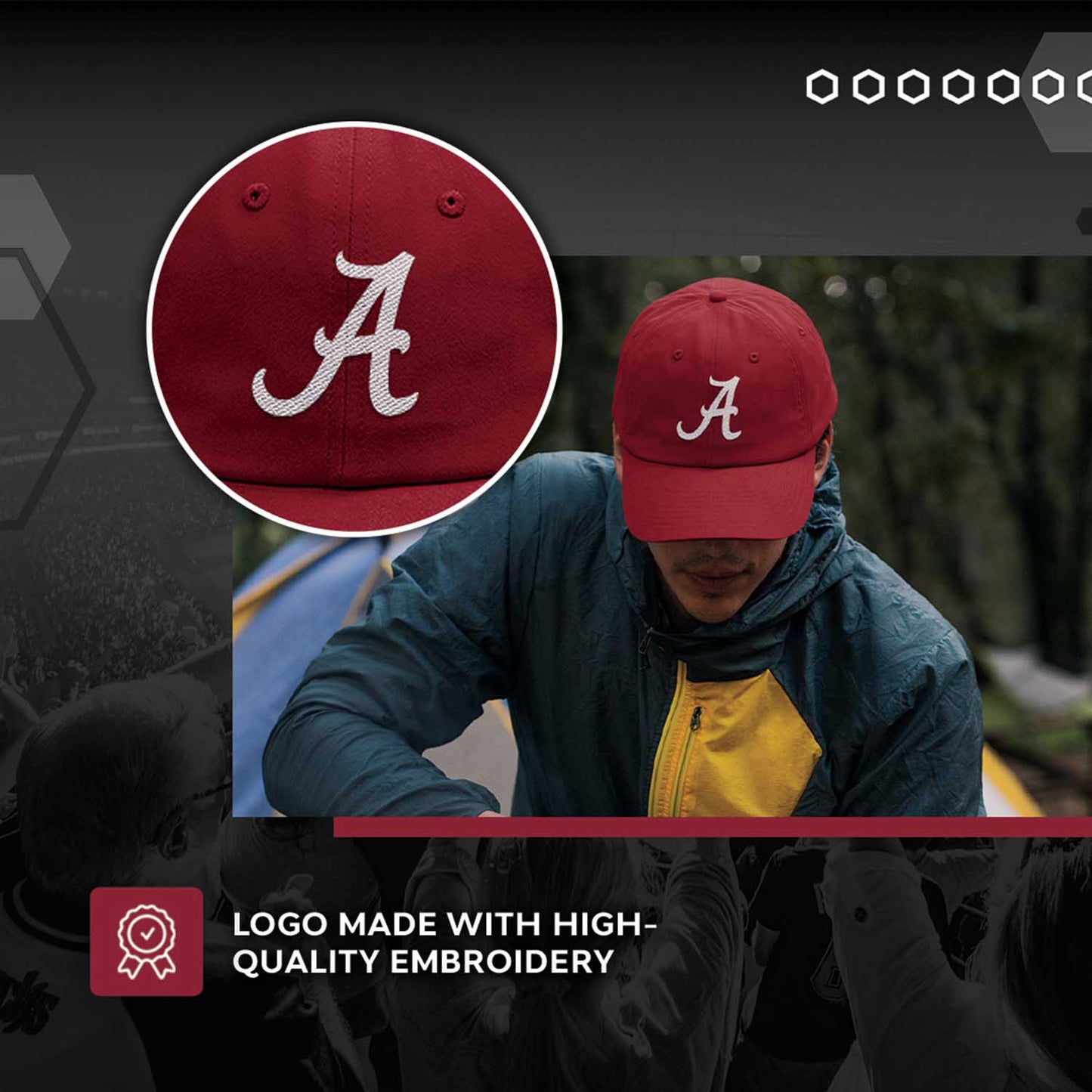 Alabama Crimson Tide NCAA Adult Relaxed Fit Logo Hat - Cardinal