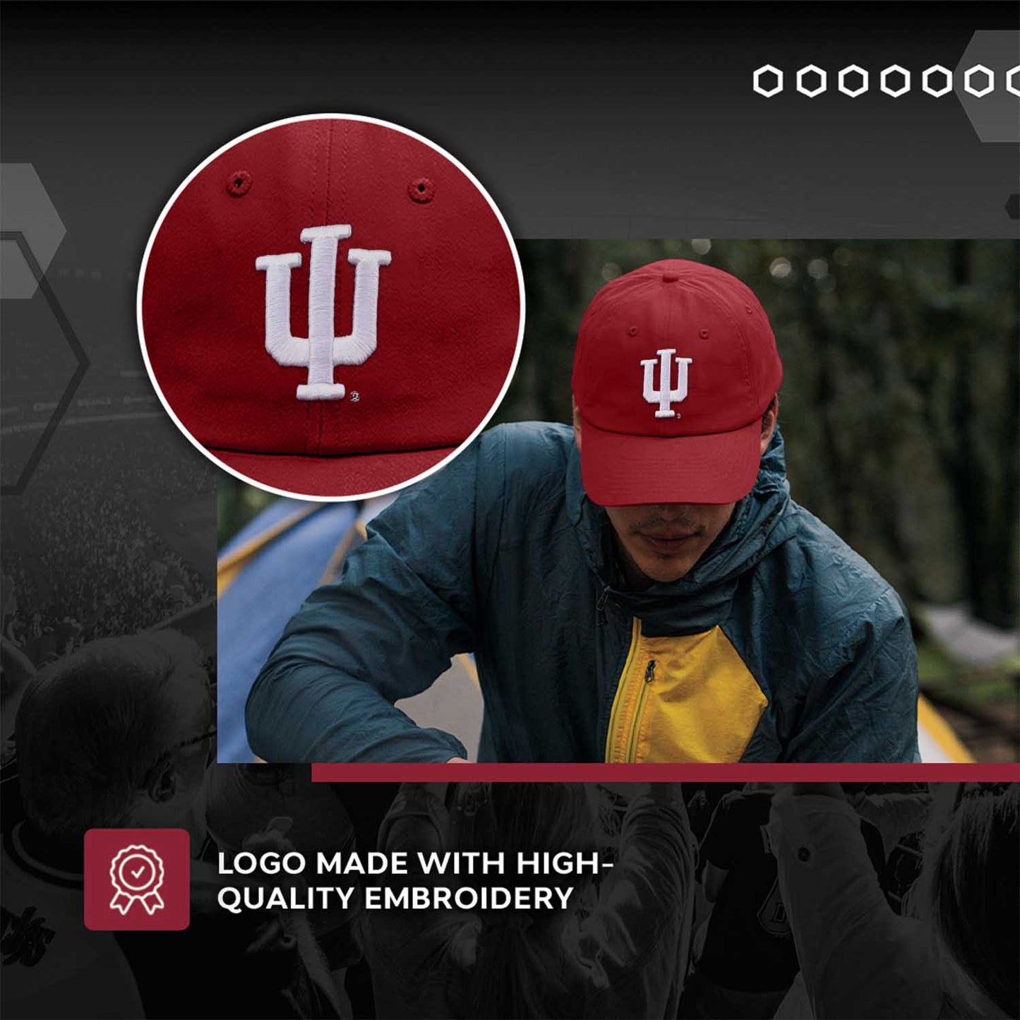 Indiana Hoosiers NCAA Adult Relaxed Fit Logo Hat - Cardinal