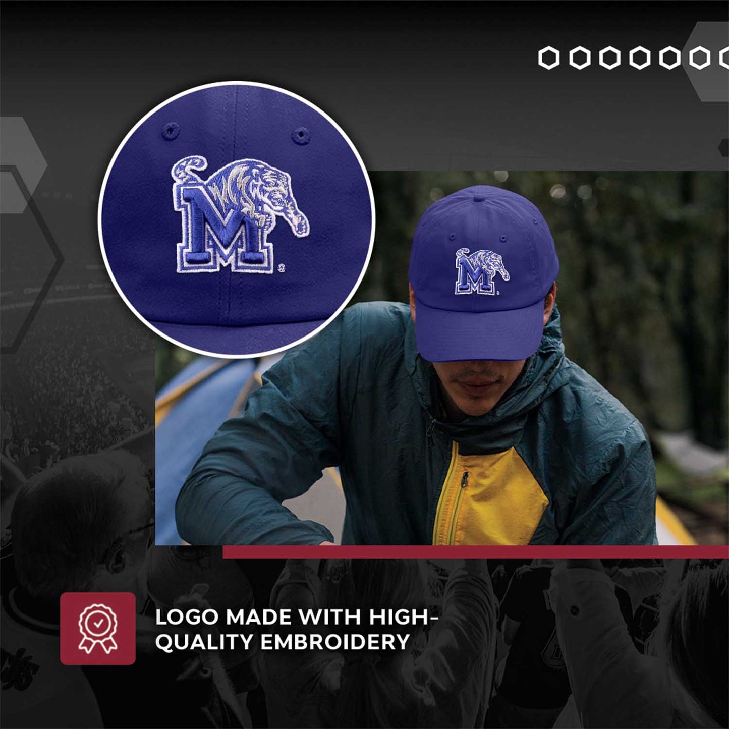 Memphis  Tigers NCAA Adult Relaxed Fit Logo Hat - Royal