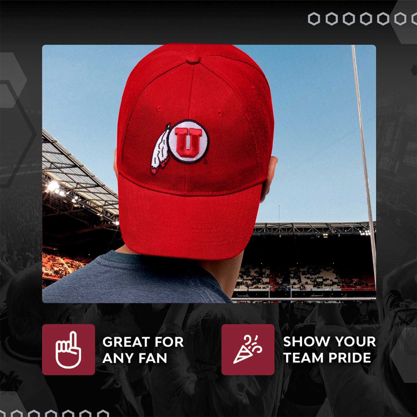 Utah Utes NCAA Adult Relaxed Fit Logo Hat - Red