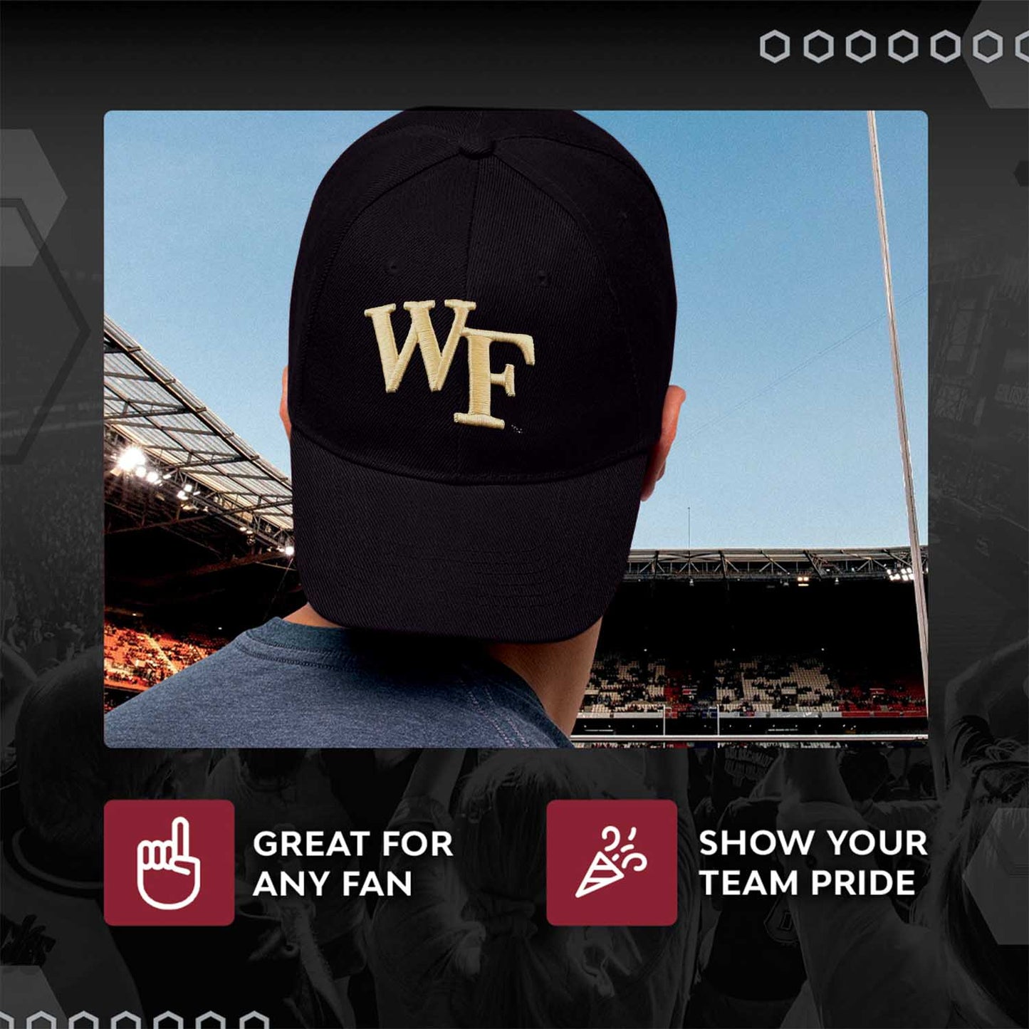 Wake Forest Demon Deacons NCAA Adult Relaxed Fit Logo Hat - Black