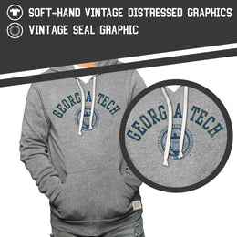 Georgia Tech Yellowjackets College Gray University Seal Hooded Sweatshirt - Gray