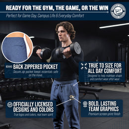 Georgia Tech Yellowjackets NCAA Men’s University Cloud Jersey Performance Jogger Pants with Drawstring Waistband - Navy Heather