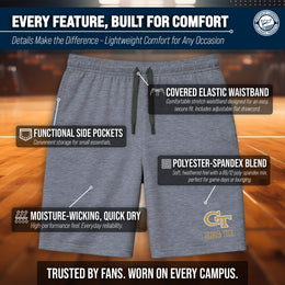 Georgia Tech Yellowjackets NCAA Men’s University Athletic Performance Shorts - Navy Heather