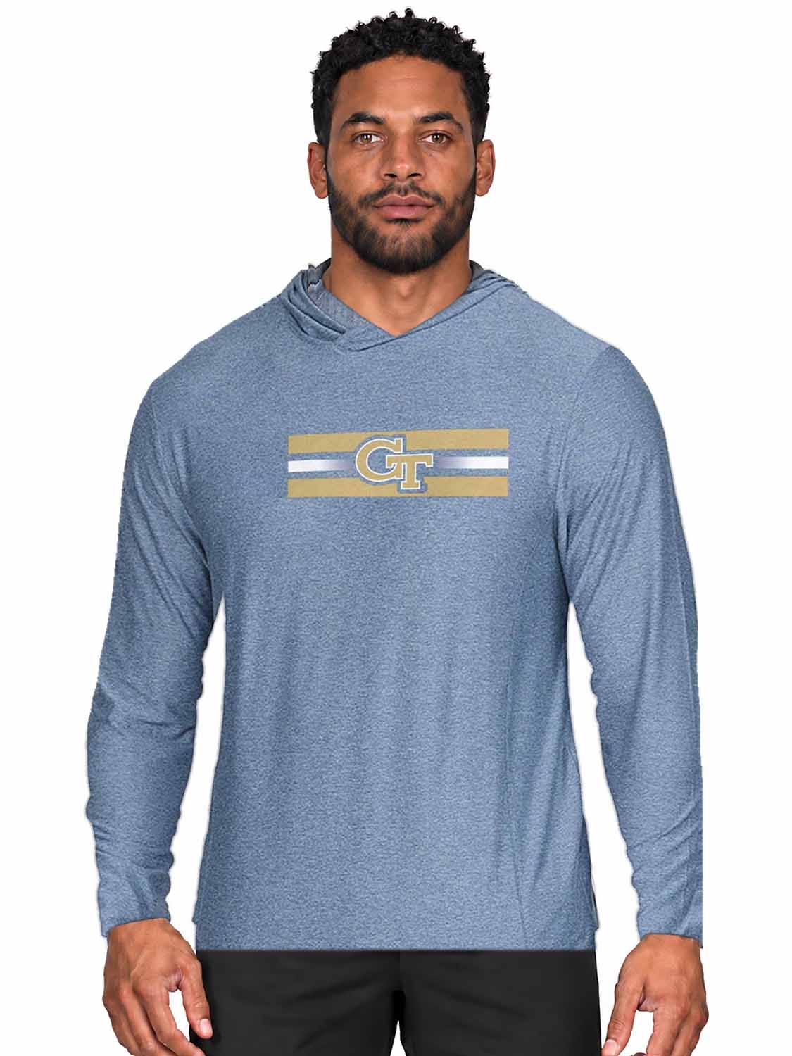 Georgia Tech Yellowjackets  Scholarship Cloud Jersey Hoodie - Navy Heather