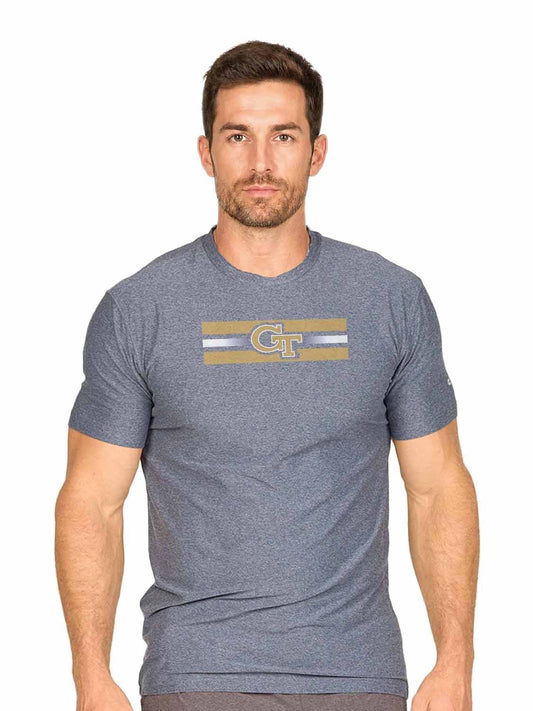 Georgia Tech Yellowjackets Georgia Tech Yellow Jackets Scholarship Cloud Jersey Short Sleeve Tee - Navy Heather