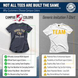 Georgia Tech Yellowjackets NCAA Womens Tag-Less Ultra Soft Tailgate T-Shirt - Navy Heather