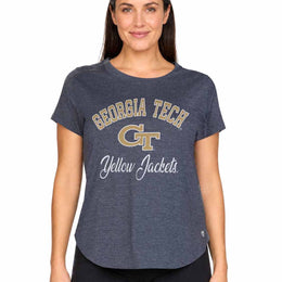 Georgia Tech Yellowjackets Georgia Tech Yellow Jackets Women's NCAA Tailgate Heathered Tee - Navy Heather