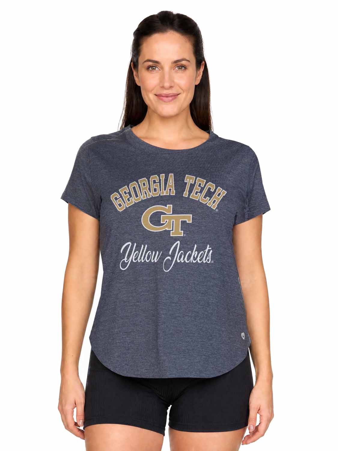 Georgia Tech Yellowjackets Georgia Tech Yellow Jackets Women's NCAA Tailgate Heathered Tee - Navy Heather
