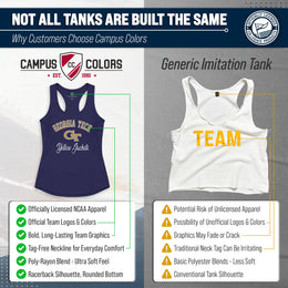 Georgia Tech Yellowjackets NCAA Womens Tag-Less Ultra Soft Tailgate Tank Top - Navy Heather