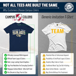 Georgia Tech Yellowjackets NCAA Adult Unisex Starting Fresh T-Shirt - Navy Heather