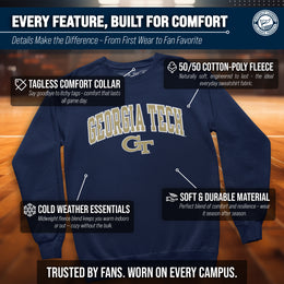 Georgia Tech Yellowjackets Adult Tackle Twill Crewneck - Navy