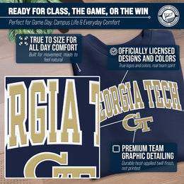 Georgia Tech Yellowjackets Adult Tackle Twill Crewneck - Navy