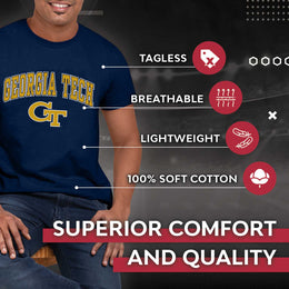 Georgia Tech Yellowjackets Arch and Logo Short Sleeve T-shirt - Navy