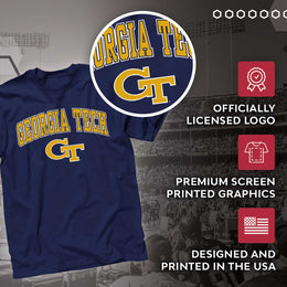 Georgia Tech Yellowjackets Arch and Logo Short Sleeve T-shirt - Navy