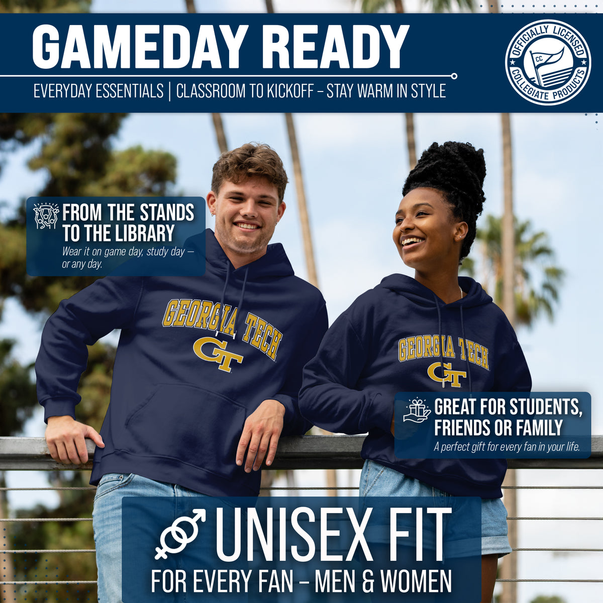 GAT Arch & Logo Gameday Hoodie - Navy