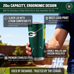 Green Bay Packers NFL 20oz Gameday Stainless Steel Tumbler - Hunter Green