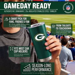 Green Bay Packers NFL 20oz Gameday Stainless Steel Tumbler - Hunter Green