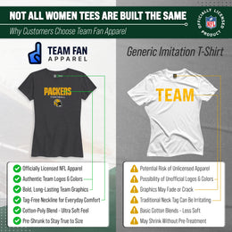 Green Bay Packers Women's NFL Football Helmet Short Sleeve Tagless T-Shirt - Charcoal