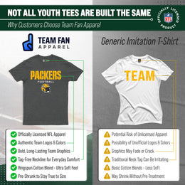 Green Bay Packers NFL Youth Football Helmet Tagless T-Shirt - Charcoal