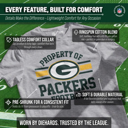 Green Bay Packers NFL Adult Property Of T-Shirt - Sport Gray