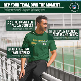 Green Bay Packers Adult NFL Speed Stat Sheet T-Shirt - Forest Green
