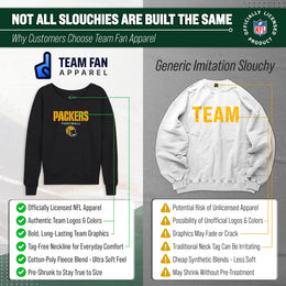 Green Bay Packers NFL Womens Helmet French Terry Slouchy Top - Charcoal