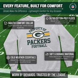 Green Bay Packers NFL Adult Property Of Crewneck Fleece Sweatshirt - Sport Gray