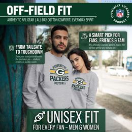 Green Bay Packers NFL Adult Property Of Crewneck Fleece Sweatshirt - Sport Gray