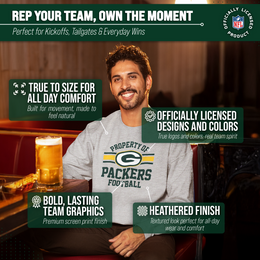 Green Bay Packers NFL Adult Property Of Crewneck Fleece Sweatshirt - Sport Gray