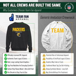 Green Bay Packers Adult NFL Football Helmet Heather Crewneck Sweatshirt - Charcoal