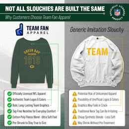 Green Bay Packers NFL Womens Big Date French Terry Slouchy Top - Forest Green Heather