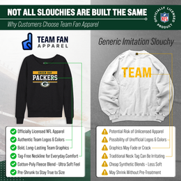 Green Bay Packers NFL Womens Team Block French Terry Slouchy Top - Charcoal