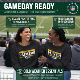 Green Bay Packers NFL Womens Team Block French Terry Slouchy Top - Charcoal