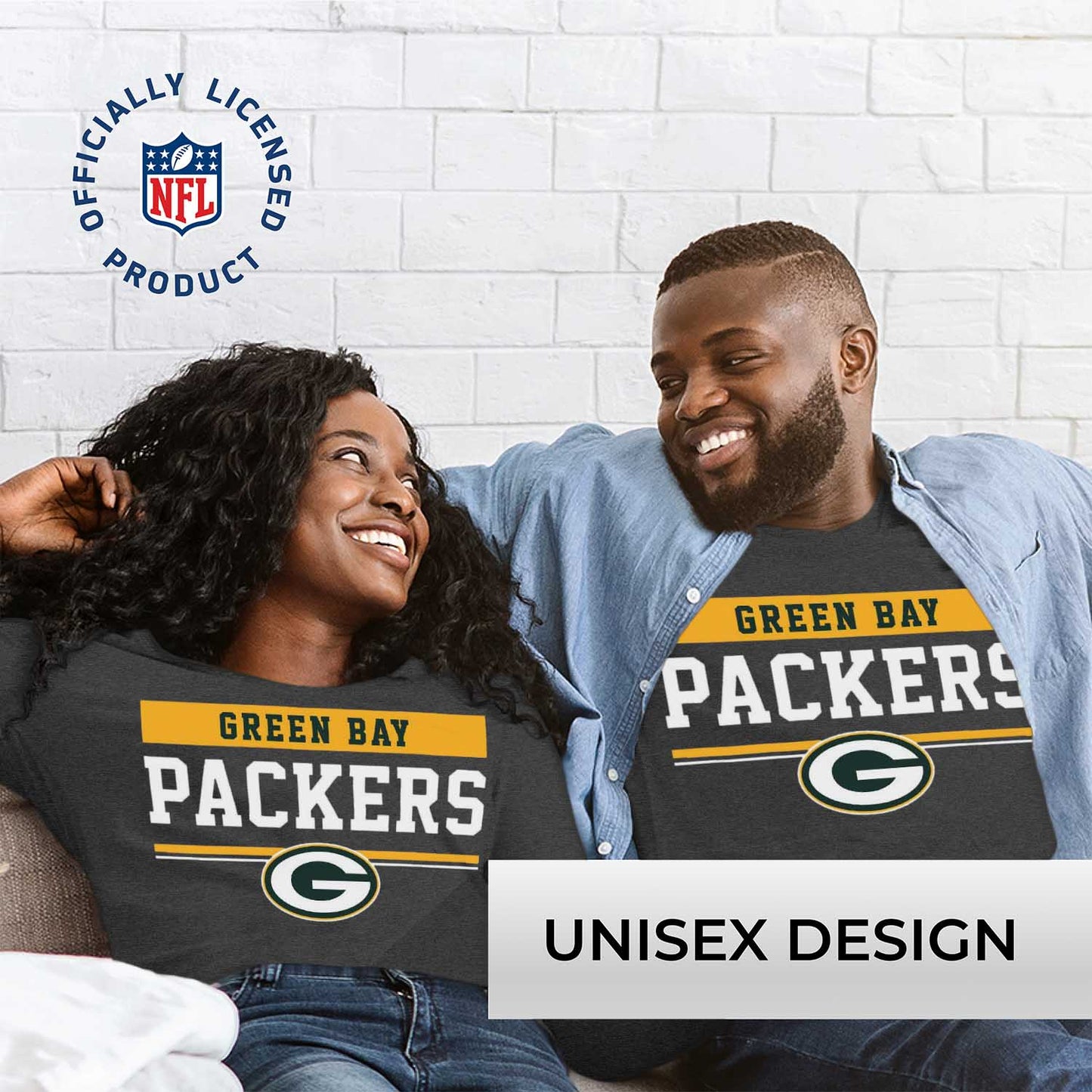 Green Bay Packers NFL Adult Charcoal Long Sleeve T Shirt - Charcoal