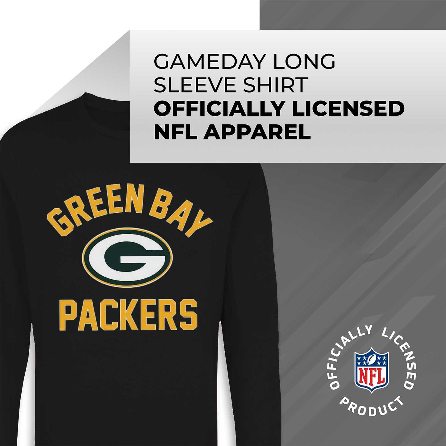 Green Bay Packers NFL Gameday Adult Long Sleeve Shirt - Black
