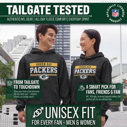 Green Bay Packers NFL Adult Gameday Charcoal Hooded Sweatshirt - Charcoal