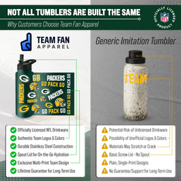 Green Bay Packers NFL 34oz Quencher Stainless Steel Insulated Water Bottle - Hunter Green