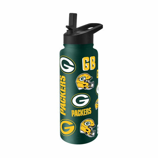 Green Bay Packers  NFL 34oz Quencher Insulated Water Bottle Straw Lid - Hunter Green