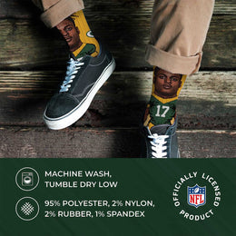 Green Bay Packers FBF NFL V Curve Socks - Gold #17