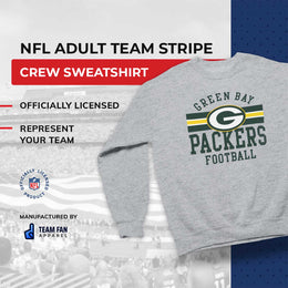 Green Bay Packers NFL Team Stripe Crew Sweatshirt - Sport Gray